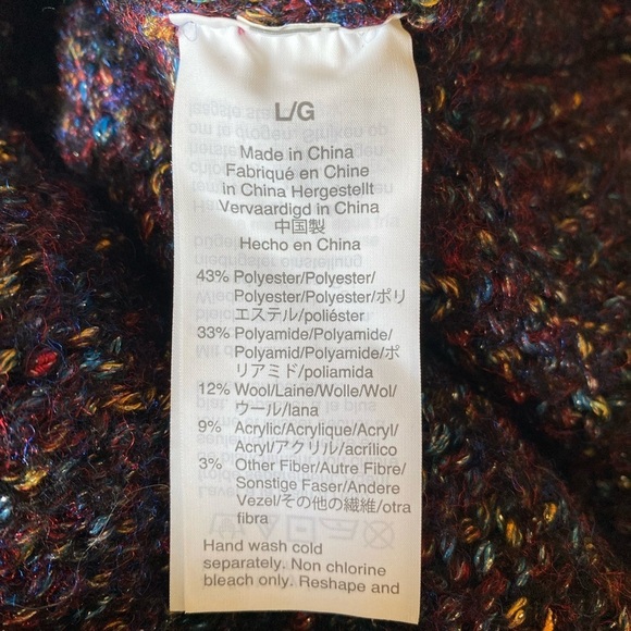 MADEWELL Wool Blend Multicolored Shimmer Long Sleeve Pullover Sweater Size L - Picture 9 of 9